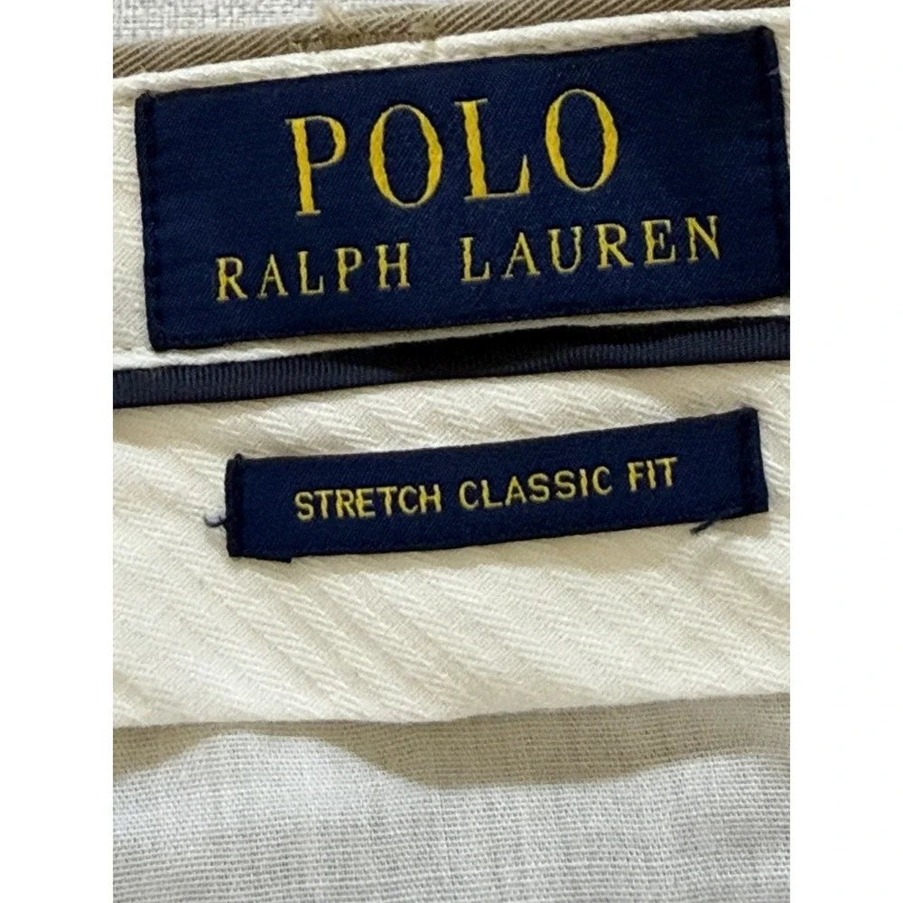 Polo Ralph Lauren Mens 38x32 Stretch Classic Fit Chino Pants Khaki